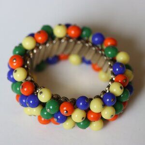 Vintage Multi-colored Glass Bead Expansion Bracelet